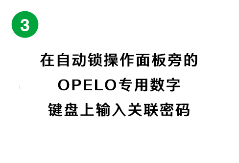 オートロック操作盤の横付近にあるOPELO専用テンキーに登録パスワードを入力