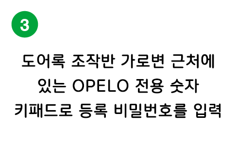 オートロック操作盤の横付近にあるOPELO専用テンキーに登録パスワードを入力