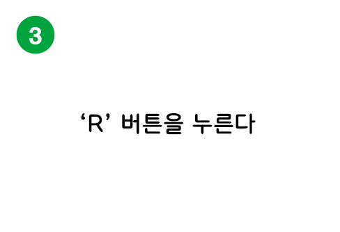 『R』ボタンを押す