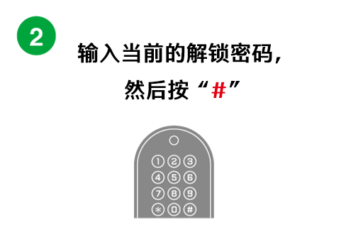 現在の解除パスワードを入力し、次に「#」を押す