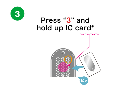 『3』を押して、IC カードをかざす