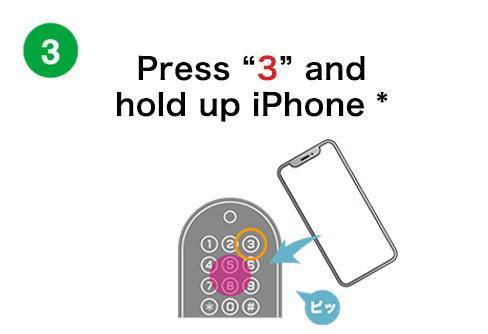 続けて『3』を押して、IC カードをかざす